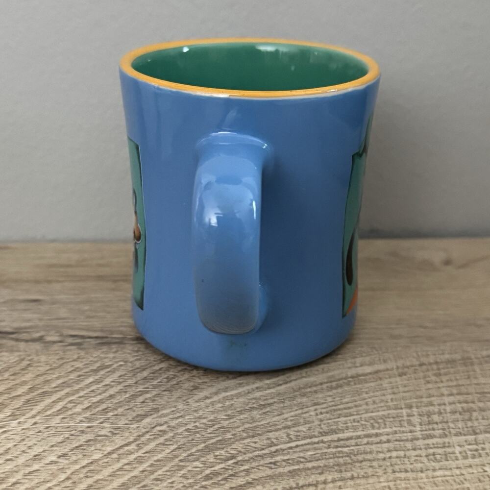 Disney Goofy Blue Green Coffee Mug Tea Cup Double Sided Vintage Disney World - Picture 3 of 9
